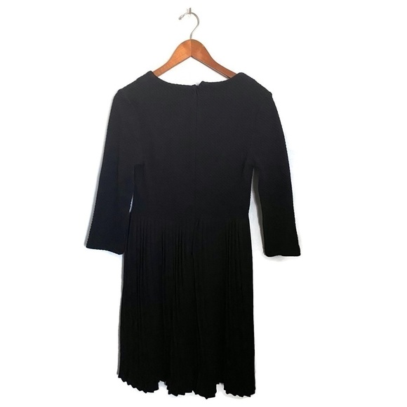 NWT Anthro/ Ganni Black Pleated CrossKnit Dress - Picture 4 of 7